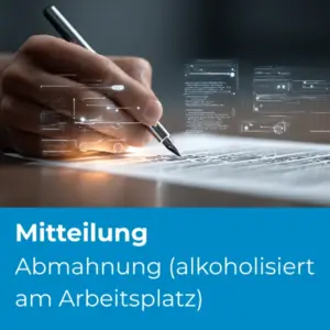Abmahnung (alkoholisiert am Arbeitsplatz) (171) - Produktbild