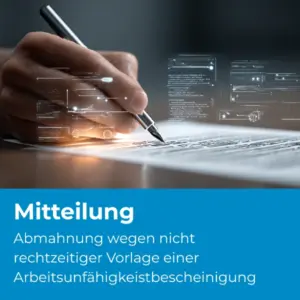 Abmahnung wegen nicht rechtzeitiger Vorlage einer Arbeitsunfaehigkeitsbescheinigung (131) - Produktbild