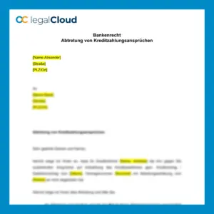 Abtretung von Kreditzahlungsansprüchen - Muster für Banken und Kreditnehmer - Vorschau