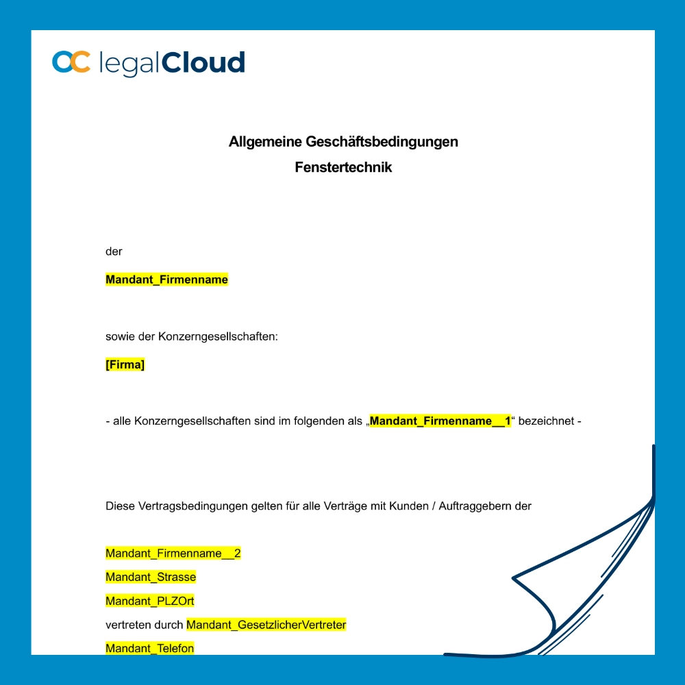 AGB für Bau und Montage - Allgemeine Geschäftsbedingungen Fenstertechnik (41) - Vorschau