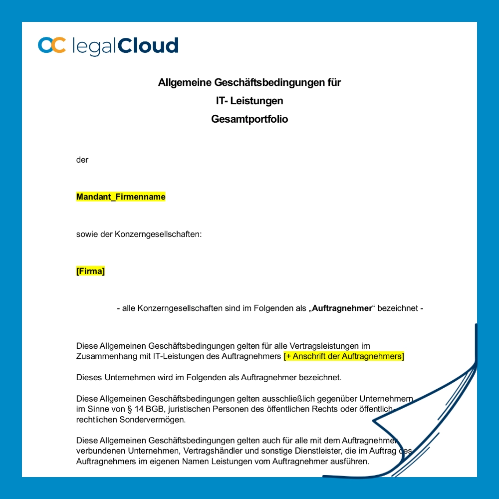 AGB für IT Leistungen - umfassendes Gesamtportfolio für Software, Hardware, Cloud & Support – Bild 2