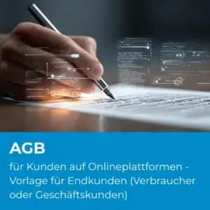 AGB für Kunden auf Onlineplattformen - Vorlage für Endkunden (Verbraucher oder Geschäftskunden) - Produktbild