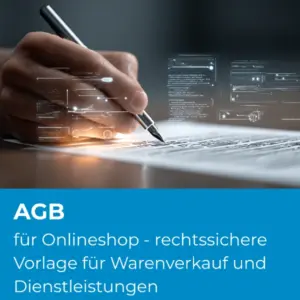 AGB für Onlineshop - rechtssichere AGB Vorlage für Warenverkauf und Dienstleistungen - Produktbild