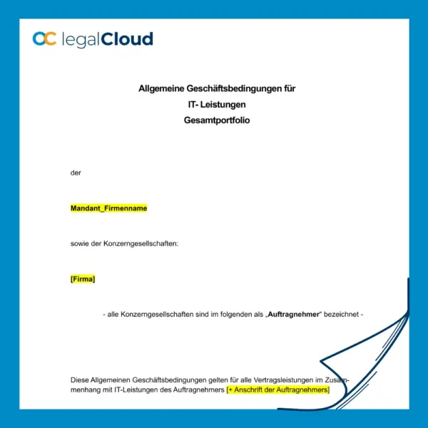AGB IT-Leistungen Gesamtportfolio - Muster für Allgemeine Geschäftsbedingungen für IT-Dienstleistungen (29) - Vorschau