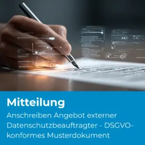 Anschreiben Angebot externer Datenschutzbeauftragter - DSGVO-konformes Musterdokument (D21) - Produktbild