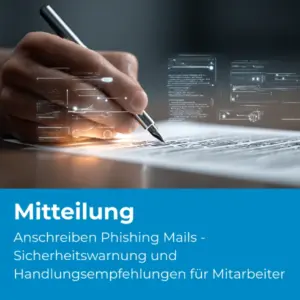 Anschreiben Phishing Mails - Sicherheitswarnung und Handlungsempfehlungen für Mitarbeiter (D48) - Produktbild