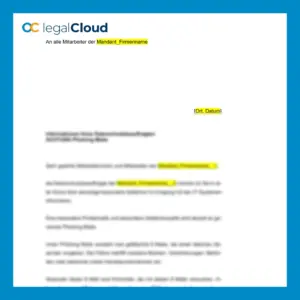 Anschreiben Phishing Mails - Sicherheitswarnung und Handlungsempfehlungen für Mitarbeiter (D48) - Vorschau