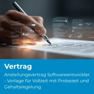 Anstellungsvertrag Softwareentwickler - Vorlage für Vollzeit mit Probezeit und Gehaltsregelung (40) - Produktbild