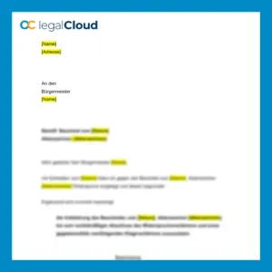 Antrag auf Aussetzung eines Verwaltungsaktes an den Bürgermeister - Vorschau