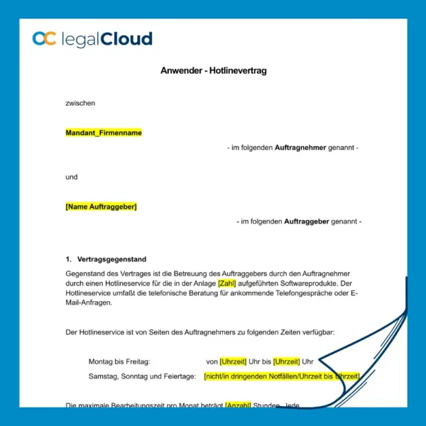 Hotlinevertrag für Software-Support - Vorlage für IT-Dienstleister & Unternehmen – Bild 2