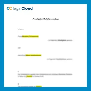 Arbeitgeberdarlehensvertrag - rechtssicheres Muster Mitarbeiterdarlehen - Vorschau