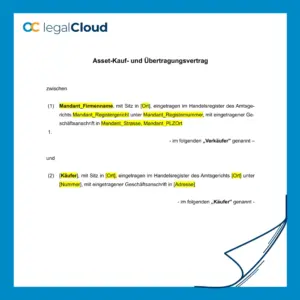 Asset-Kaufvertrag und Übertragungsvertrag - Muster für Unternehmensverkauf M&A (30) - Vorschau