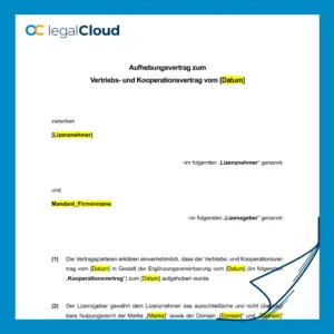Aufhebungsvertrag Vertriebs- und Kooperationsvertrag Muster (105) - Vorschau