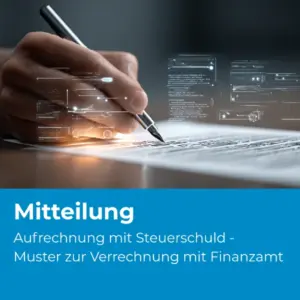 Aufrechnung mit Steuerschuld - Muster zur Verrechnung mit Finanzamt - Produktbild