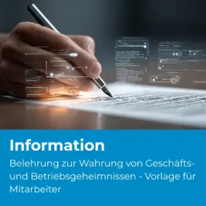 Belehrung zur Wahrung von Geschäfts- und Betriebsgeheimnissen - Vorlage für Mitarbeiter (D58) - Produktbild