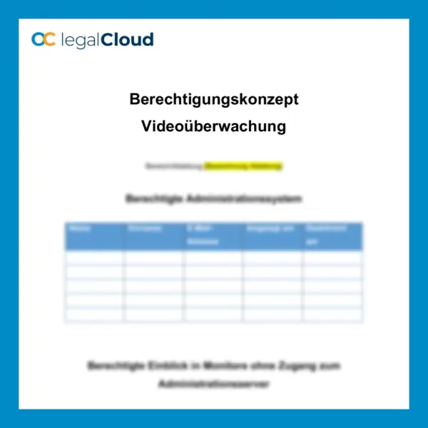 Berechtigungskonzept Videoüberwachung - Vorschau