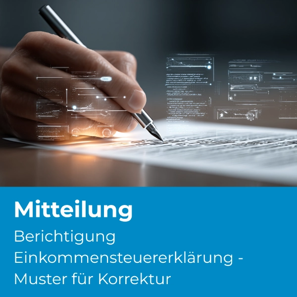 Berichtigung Einkommensteuererklärung - Muster für Korrektur - Produktbild