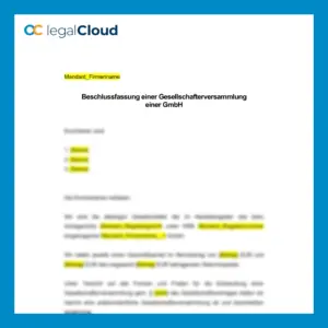 Beschlussfassung Gesellschafterversammlung GmbH - rechtssichere Vorlage - Vorschau