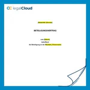Beteiligungsvertrag notarielle Urkunde - Vorlage für Investoren und Gesellschafter GmbH AG (42) - Vorschau