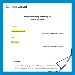 Betriebsvereinbarung Nutzung Internet und E-Mail Arbeitgeber Betriebsrat (D1) - Vorschau