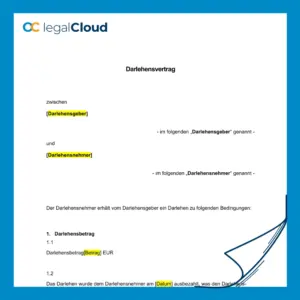 Darlehensvertrag kurz - Vorschau