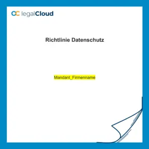 Datenschutzrichtlinie Unternehmen - Vorlage zur internen Datenschutzorganisation, Abläufe und Compliance (D16) - Vorschau