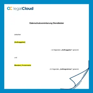 Datenschutzvereinbarung Dienstleister Verschwiegenheitsverpflichtung Vertrag (D9) - Vorschau