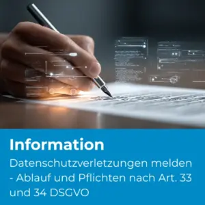 Datenschutzverletzungen melden - Ablauf und Pflichten nach Art.33 und 34 DSGVO (D80) - Produktbild