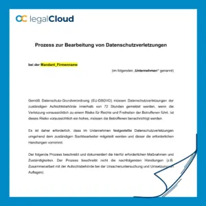 Datenschutzverletzungen melden - Ablauf und Pflichten nach Art.33 und 34 DSGVO (D80) - Vorschau