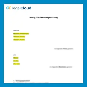 Dienstwagennutzung - rechtssicherer Vertrag mit Privatnutzung kurz - Vorschau