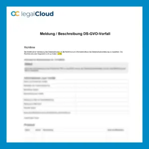 Dokumentation eines DSGVO-Vorfalls zur Erfüllung der Informationspflicht Art. 12 ff. DSGVO (D22) - Vorschau