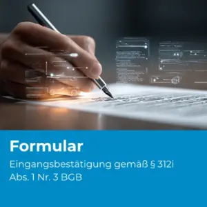 Eingangsbestätigung Ihrer Bestellung nach § 312 i BGB