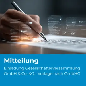 Einladung Gesellschafterversammlung GmbH & Co. KG - Vorlage nach GmbHG - Produktbild
