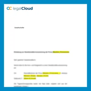 Einladung Gesellschafterversammlung GmbH - Vorlage nach GmbHG - Vorschau