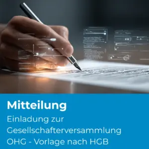 Einladung zur Gesellschafterversammlung OHG - Vorlage nach HGB - Produktbild