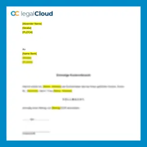 Einmalige Kontovollmacht - Vorlage zur einmaligen Geldabhebung für Kontoinhaber - Vorschau