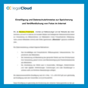Einwilligung und Datenschutzhinweise zur Speicherung und Veroeffentlichung von Fotos im Internet - Vorschau