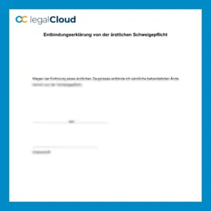 Entbindungserklärung von der ärztlichen Schweigepflicht - Muster zum Download - Vorschau