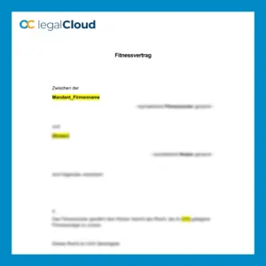 Fitnessvertrag Muster für Studio-Mitgliedschaft und Nutzungsbedingungen - Vorschau