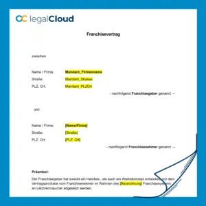 Franchisevertrag ausführlich - Vorschau