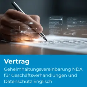 Geheimhaltungsvereinbarung NDA für Geschäftsverhandlungen und Datenschutz Englisch (D75) - Produktbild