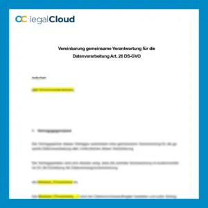 Gemeinsame Verantwortung Datenverarbeitung Art 26 DSGVO Muster Vorlage (D49) - Vorschau