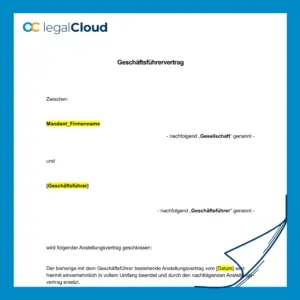 Geschäftsführervertrag GmbH - juristisch geprüftes Muster Anstellungsvertrag (108) - Vorschau