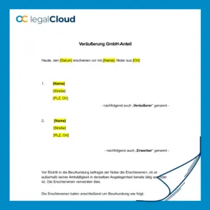 GmbH-Anteilsverkauf - Vorlage für Anteilsübertragung und Abtretung - Vorschau