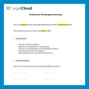 Gründungsversammlung Protokoll - Vorlage für Vereinsgründung - Vorschau