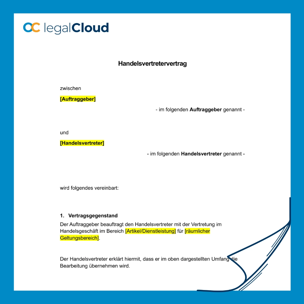 Handelsvertretervertrag für B2B-Vertrieb (kurz): Provisionsregelung & Gebietsschutz – Bild 2