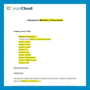 Impressum nach §5 DDG für Unternehmen, Websites und Online Shops - rechtssichere Vorlage (D39) - Vorschau