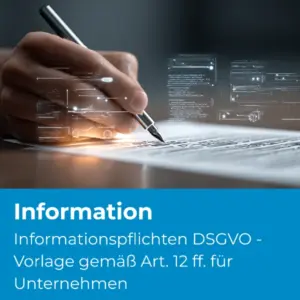 Informationspflichten DSGVO - Vorlage gemäß Art. 12 ff. für Unternehmen (D51) - Produktbild