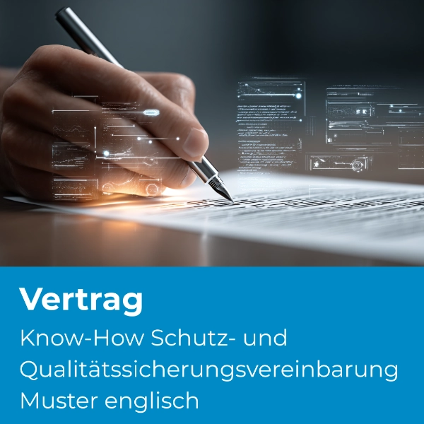 Know-How Schutz- und Qualitätssicherungsvereinbarung Muster englisch - Produktbild