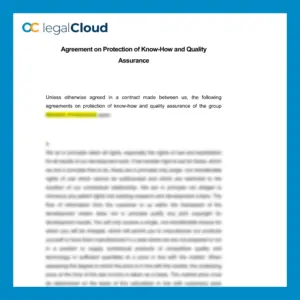 Know-How Schutz- und Qualitätssicherungsvereinbarung Muster englisch - Vorschau